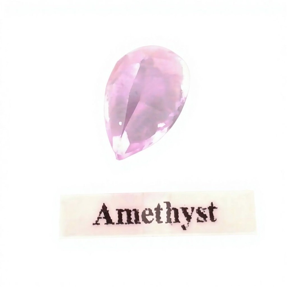 UNBRANDED Loose Gemstone Unisex OS Purple New Amethyst Faceted Pear Stone